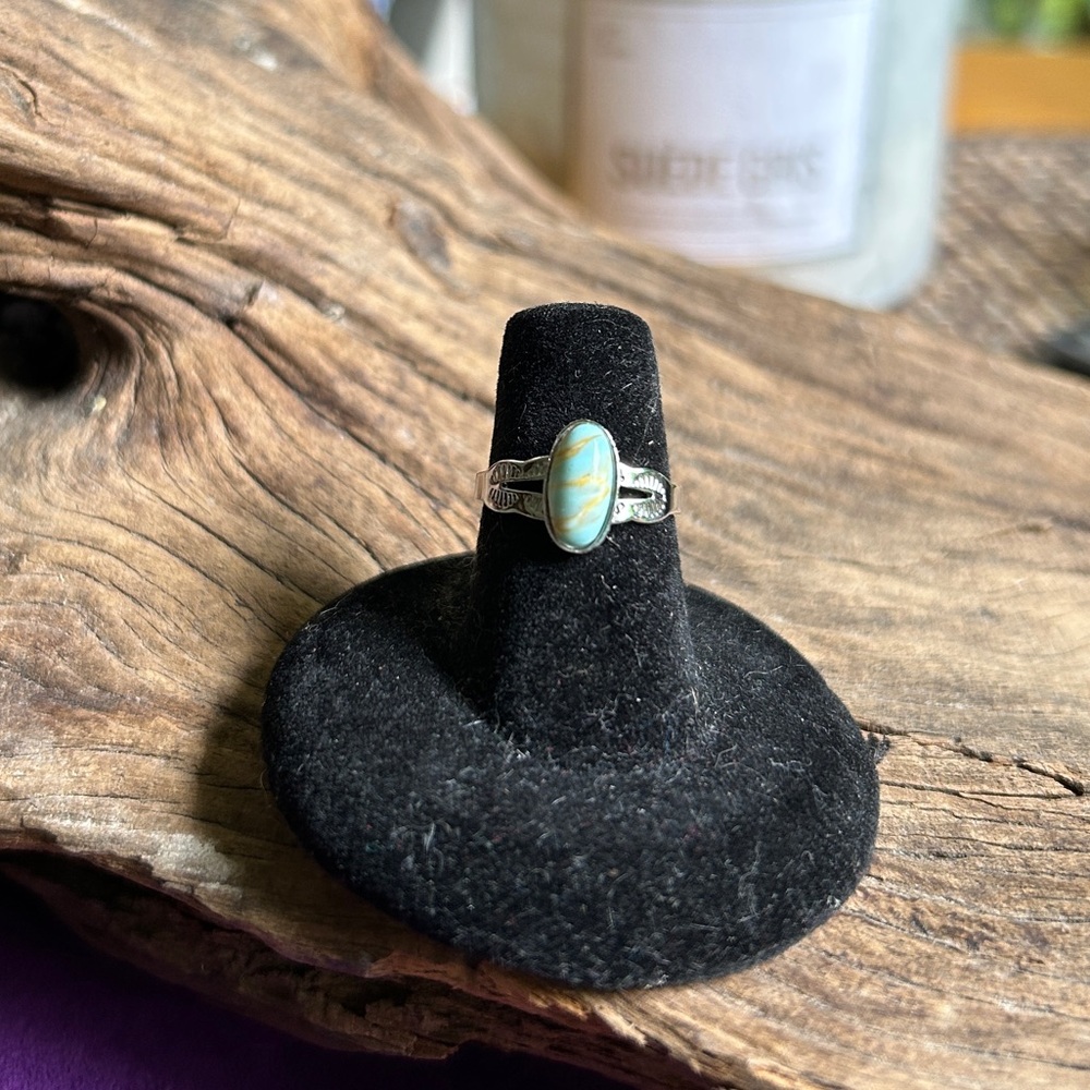 🍓VINTAGE UNCAS STERLING SILVER TURQUOISE RING